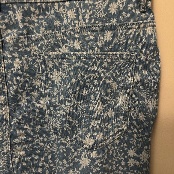 Time and Tru pants - blue with floral print full stretch pull on jeggings - Picture 6 of 7